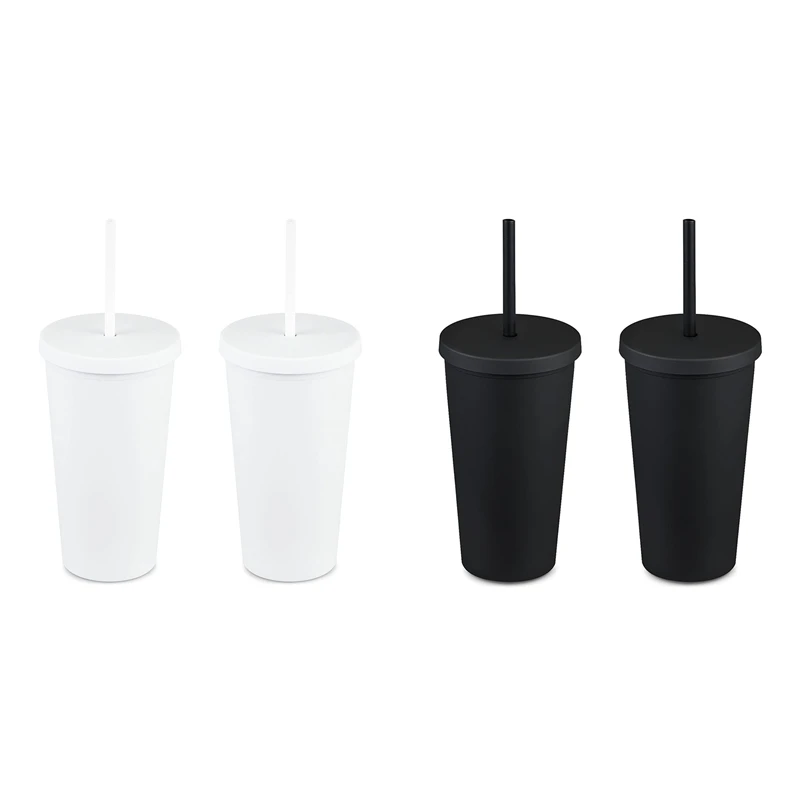 2 PCS 700ML Cups With Lids And Straws Double Wall Matte Reusable Plastic Cups For Parties Birthdays Home DIY Gifts
2 PCS 700ML Cups With Lids And Straws Double Wall Matte Reusable Plastic Cups For Parties Birthdays Home DIY Gifts