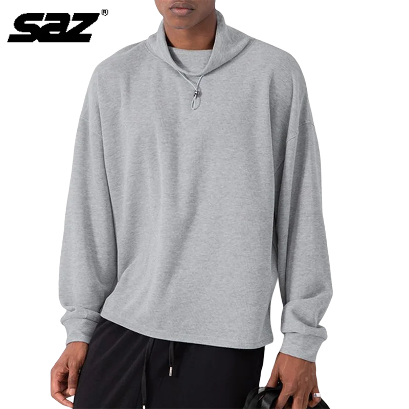Saz Fleece Solid Color Loose Stand Collar Drawstring Men's Pullover 2022 New Street Fashion Hoodie Men's Long Sleeve Sports Top
Saz Fleece Solid Color Loose Stand Collar Drawstring Men's Pullover 2022 New Street Fashion Hoodie Men's Long Sleeve Sports Top