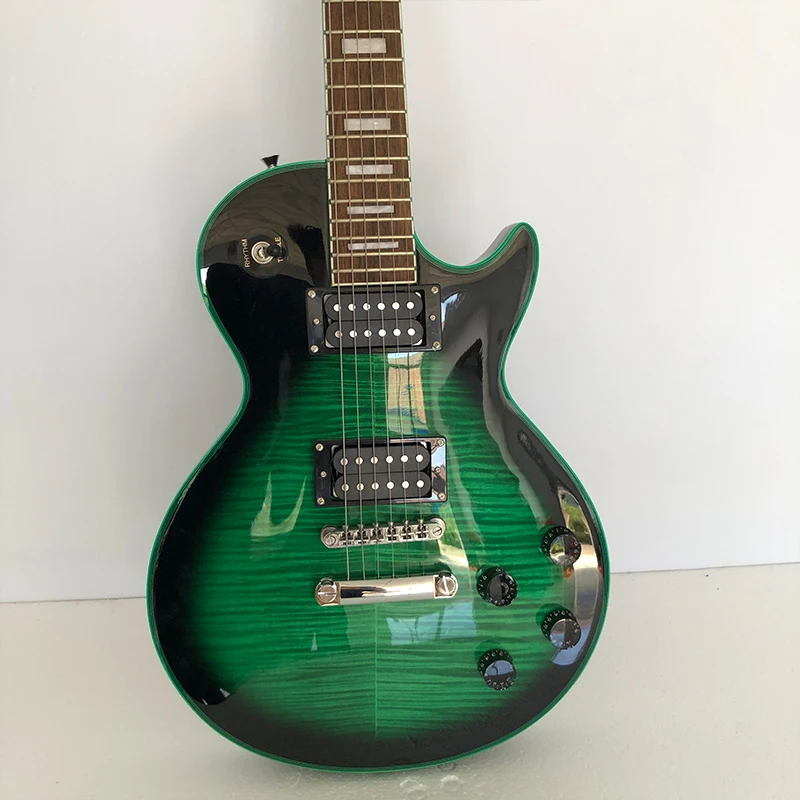 2022 High quality 6 strings electric guitar Flame LP electric guitar, Green electric guitar Tiger striped maple Free shipping
2022 High quality 6 strings electric guitar Flame LP electric guitar, Green electric guitar Tiger striped maple Free shipping