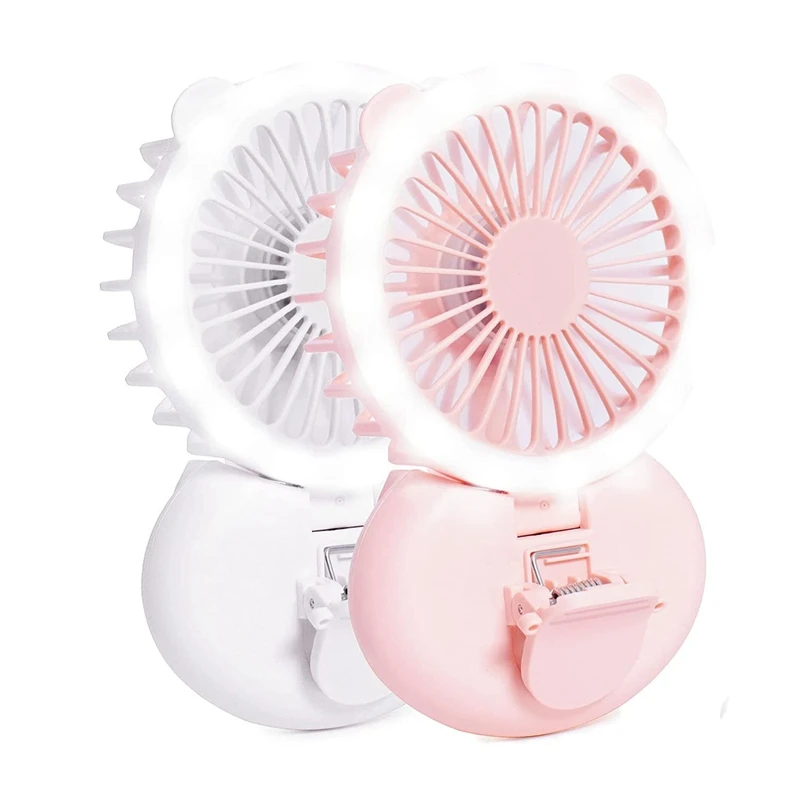 2 Pack Handheld Mini Fan With Selfie Ring Light, Portable USB Rechargeable Small Pocket Fan, 3 Speed Clip Fan
2 Pack Handheld Mini Fan With Selfie Ring Light, Portable USB Rechargeable Small Pocket Fan, 3 Speed Clip Fan
