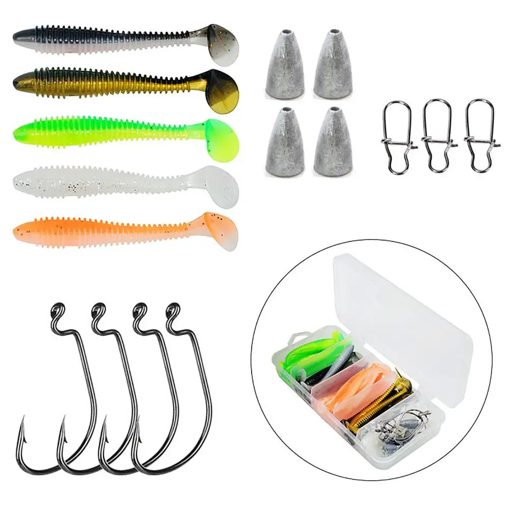 Fishing Lures Kit Paddle Tail Bait With Wear-resistant Fishing Hooks Fishing Tackle For Freshwater Saltwater
Fishing Lures Kit Paddle Tail Bait With Wear-resistant Fishing Hooks Fishing Tackle For Freshwater Saltwater