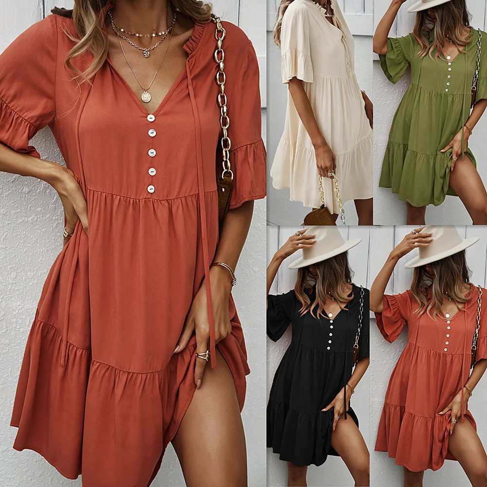 Europe And America Solid Color Sexy Dress 2023 Spring And Summer Temperament Beautiful Casual A-line Skirt Women's Dress
Europe And America Solid Color Sexy Dress 2023 Spring And Summer Temperament Beautiful Casual A-line Skirt Women's Dress