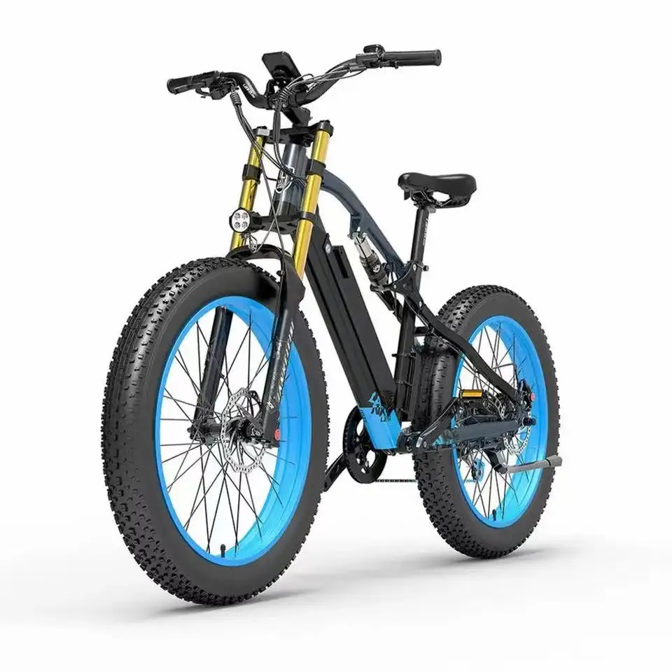 EU Stock 1000W Motor 48V16AH Lithium Battery Mountain Bike Double Suspension Hydraulic Brake 26*4.0 Fat Tire Snow Electric Bike
EU Stock 1000W Motor 48V16AH Lithium Battery Mountain Bike Double Suspension Hydraulic Brake 26*4.0 Fat Tire Snow Electric Bike