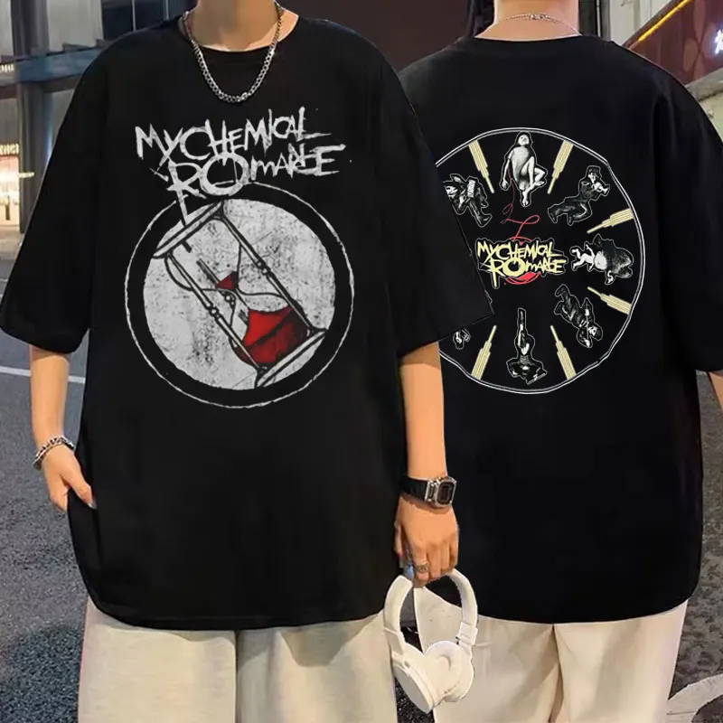 

Men Women Casual Vintage Streetwear My Chemical Romance The Black Parade MCR Hourglass Print Tshirt Tops Men's Hip Hop T-shirts