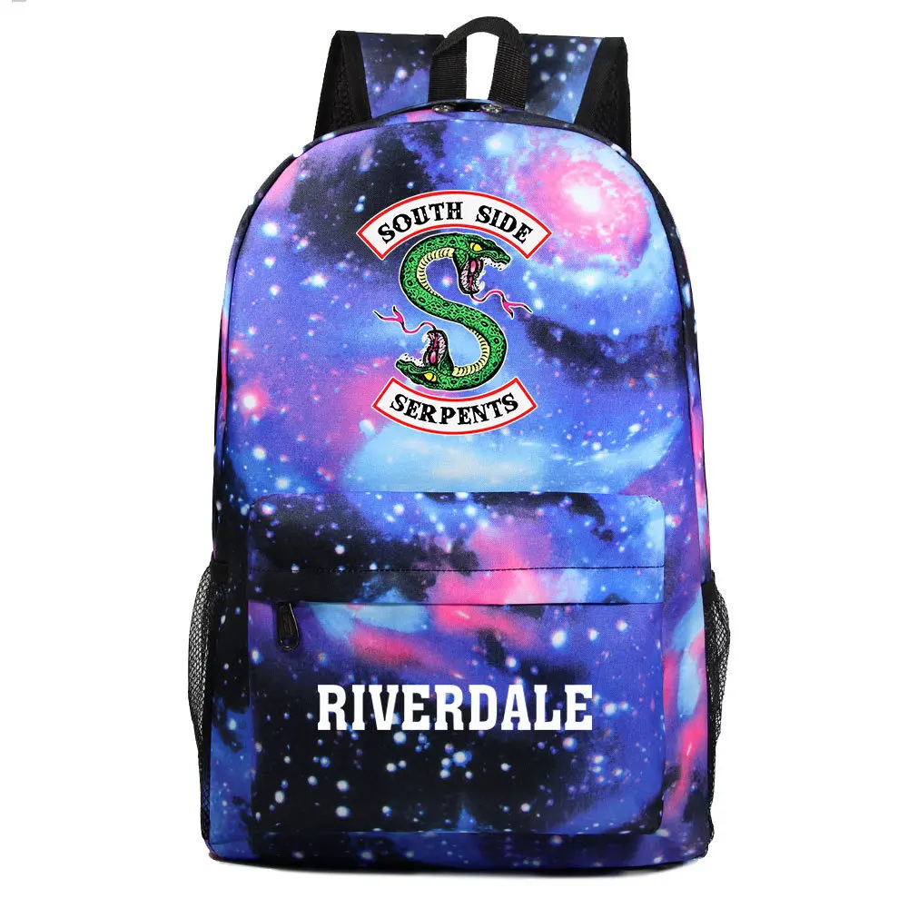 

Riverdale South Side Serpents Backpack Student Starry Sky Schoolbag Canvas Packsack Teenager Knapsack Unisex Travel Laptop Bag