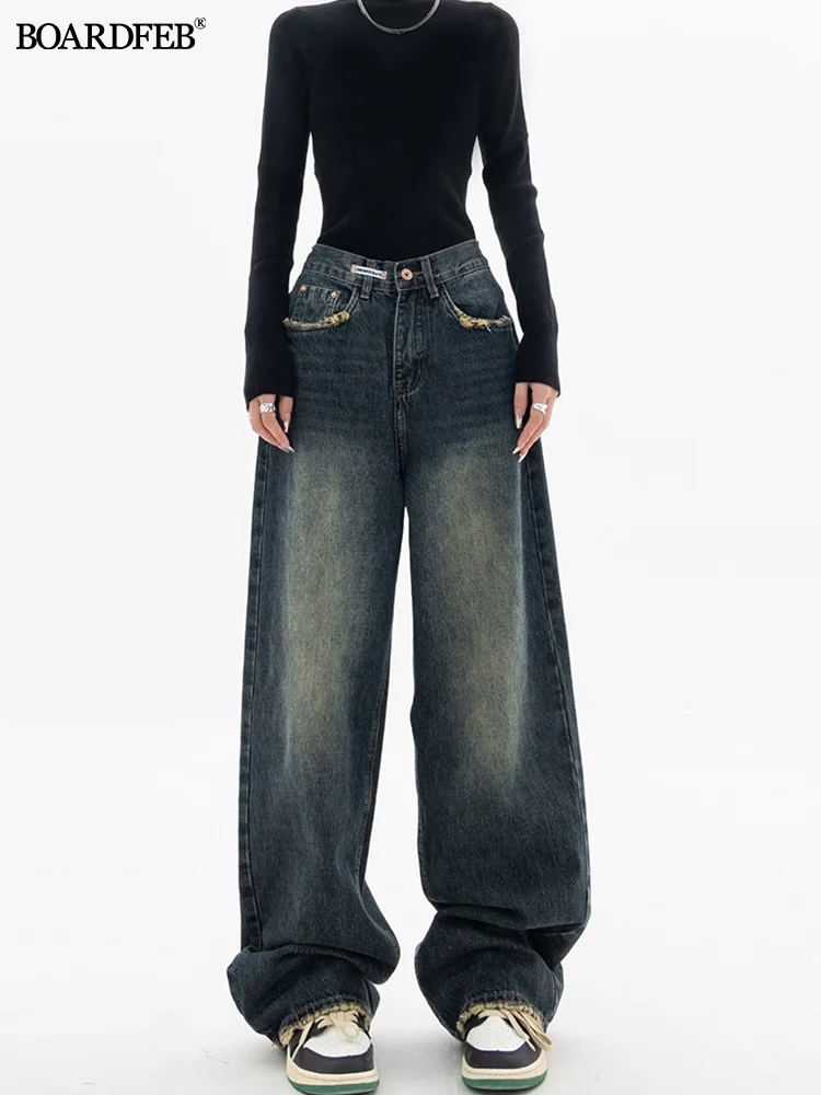 Women Vintage Jeans Y2K Gradient Streetwear Baggy Cargo High Waist Straight Wide Leg Pants Female Fashion Casual Denim Trousers
Women Vintage Jeans Y2K Gradient Streetwear Baggy Cargo High Waist Straight Wide Leg Pants Female Fashion Casual Denim Trousers