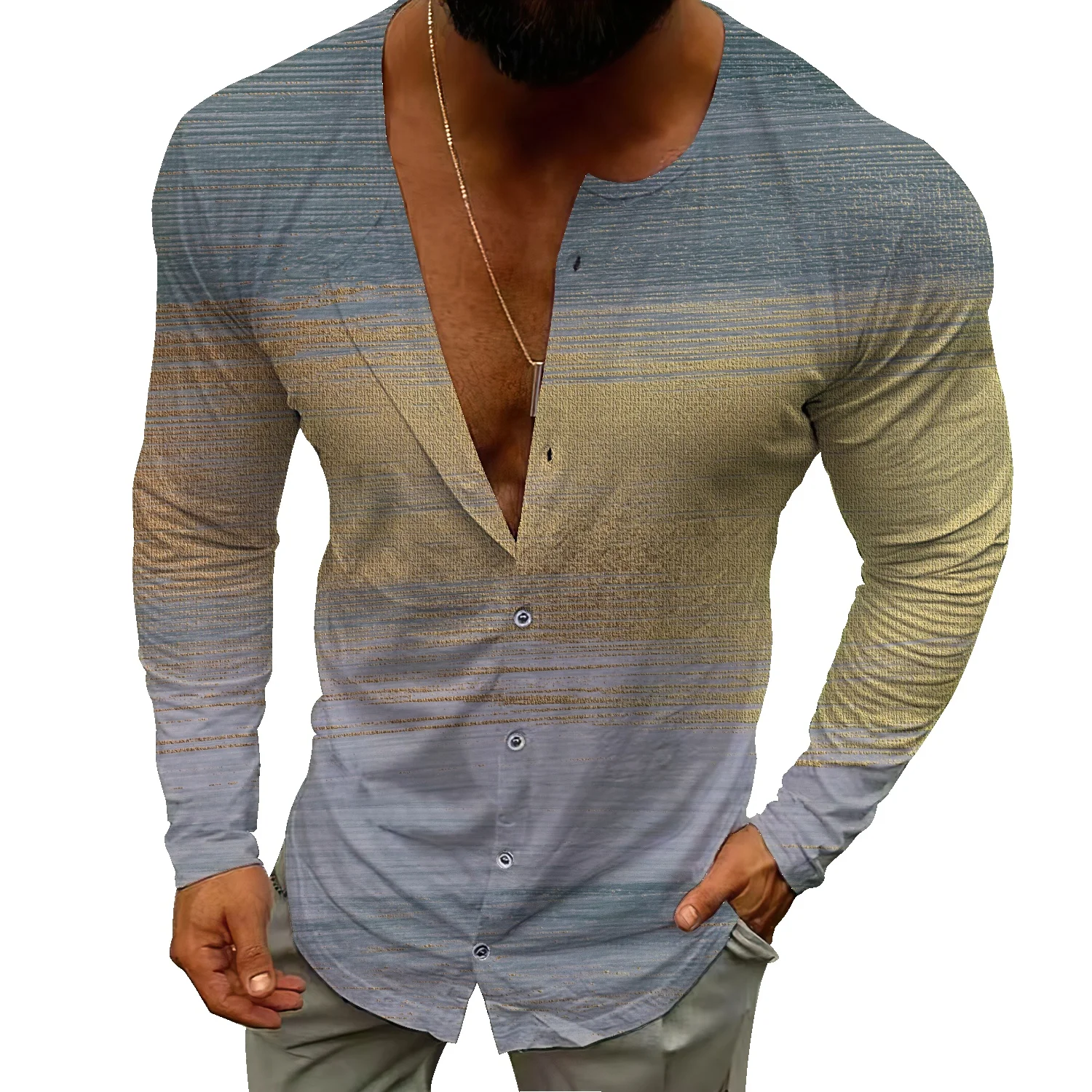 Gold Foil Double Sided Print Men's Fall/Winter Pullover Cardigan Classic Henry Collar Athleisure Versatile Jacket
Gold Foil Double Sided Print Men's Fall/Winter Pullover Cardigan Classic Henry Collar Athleisure Versatile Jacket