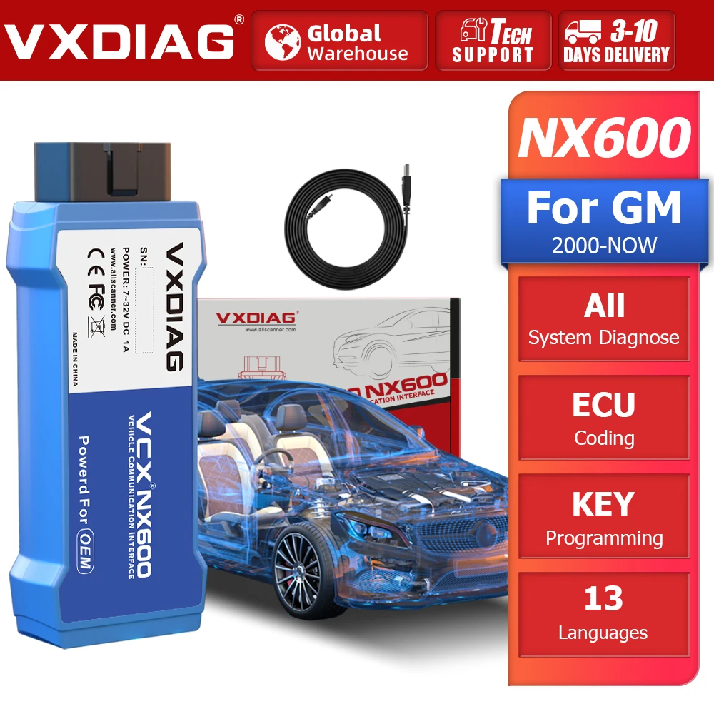 VXDIAG NANO NX600 For GM Car Diagnostic Tool ECU Coding J2534 Protocol Automotive Scanner For Chevrolet Active Test Free Update
VXDIAG NANO NX600 For GM Car Diagnostic Tool ECU Coding J2534 Protocol Automotive Scanner For Chevrolet Active Test Free Update