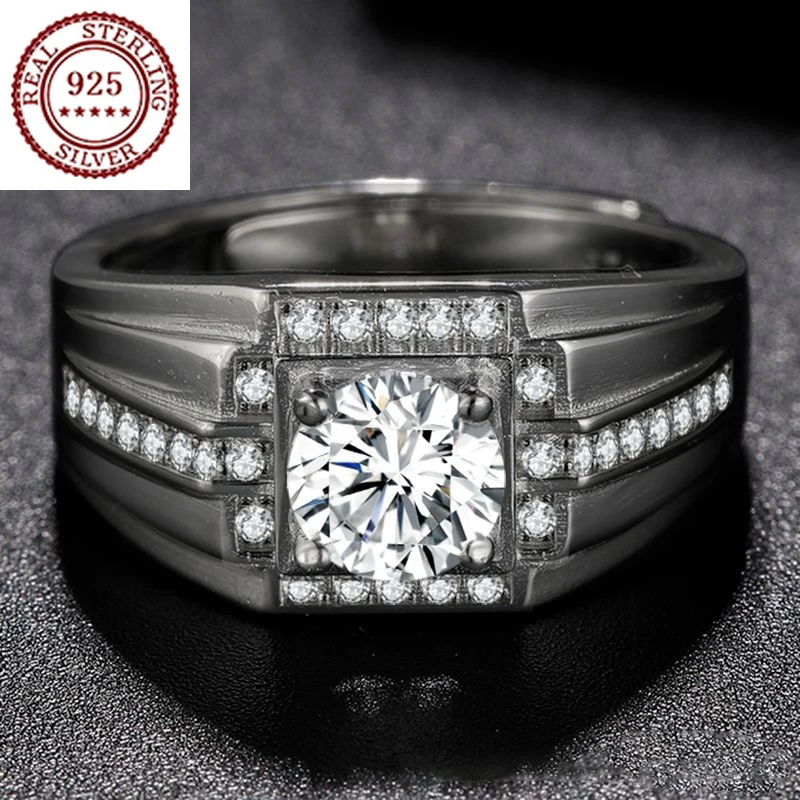 New S925 Silver Platinum Plated Diamond Ring Moissanite Men's Live Mouth Fashion Proposal Engagement Ring Valentine's Day Gift
New S925 Silver Platinum Plated Diamond Ring Moissanite Men's Live Mouth Fashion Proposal Engagement Ring Valentine's Day Gift