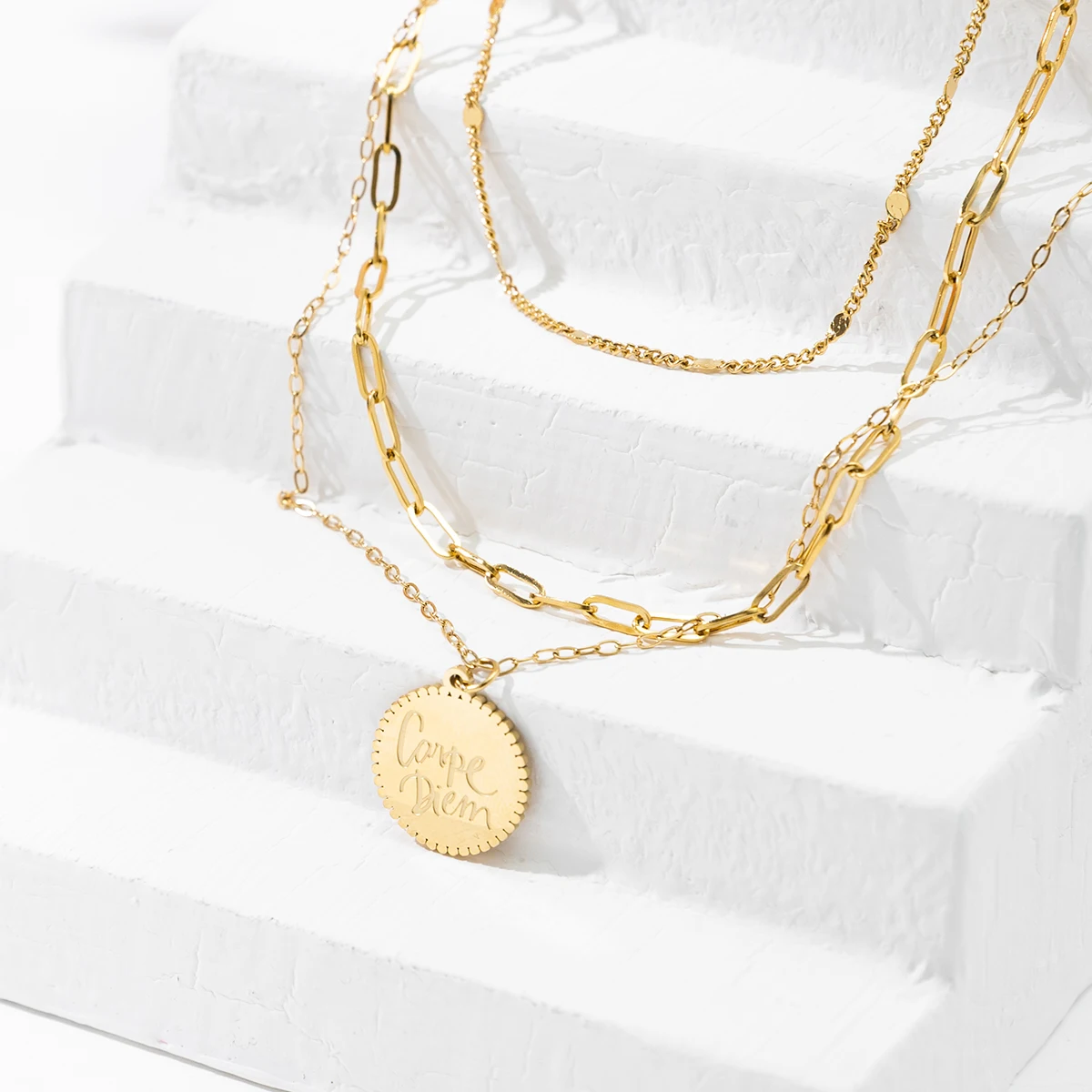 GD Vintage Layered Coin Pendant Chain Necklace Jewelry Stainless Steel Necklace For Women Gold Color Necklace Jewelry
GD Vintage Layered Coin Pendant Chain Necklace Jewelry Stainless Steel Necklace For Women Gold Color Necklace Jewelry