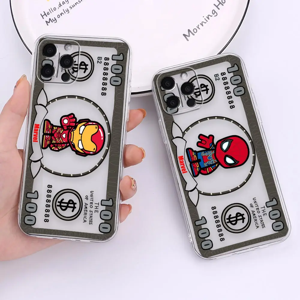 Money Marvel Hero Spider-Man Iron Man Cartoon Clear Phone Case For Apple iPhone 14 13 12 11 Pro Max 7 8 X XS XR SE Plus 5G Cover
Money Marvel Hero Spider-Man Iron Man Cartoon Clear Phone Case For Apple iPhone 14 13 12 11 Pro Max 7 8 X XS XR SE Plus 5G Cover