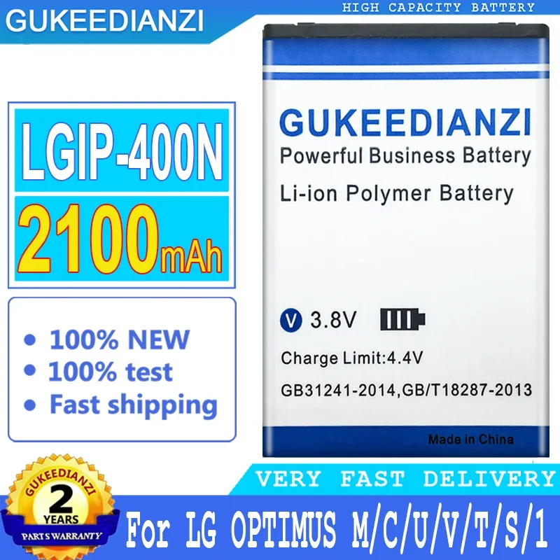 2100mAh High Capacity Battery For LG OPTIMUS M/C/U/V/T/S/1 VM670 LS670 MS690 P503 P500 P520 P505 P509 LGIP 400N Phone Batteries
2100mAh High Capacity Battery For LG OPTIMUS M/C/U/V/T/S/1 VM670 LS670 MS690 P503 P500 P520 P505 P509 LGIP 400N Phone Batteries