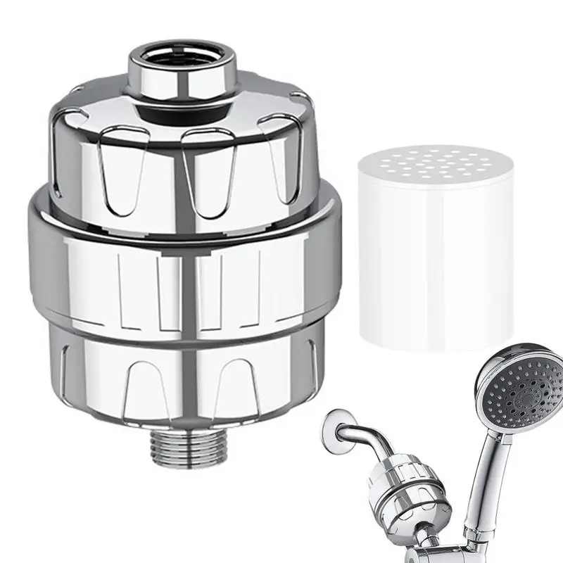 

Shower Filter Hard Water Strainer 15X Showerhead Filter High Output Water Softener With 2 Filter Cartridges Reduce Chlorine For