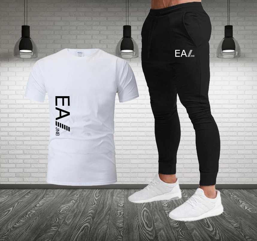 Men's sports two piece set Spring,Summer T-Shirt+Pants Set Casual Brand Fitness Jogger Pants T Shirts Male Sportswear 
Men's sports two piece set Spring,Summer T-Shirt+Pants Set Casual Brand Fitness Jogger Pants T Shirts Male Sportswear