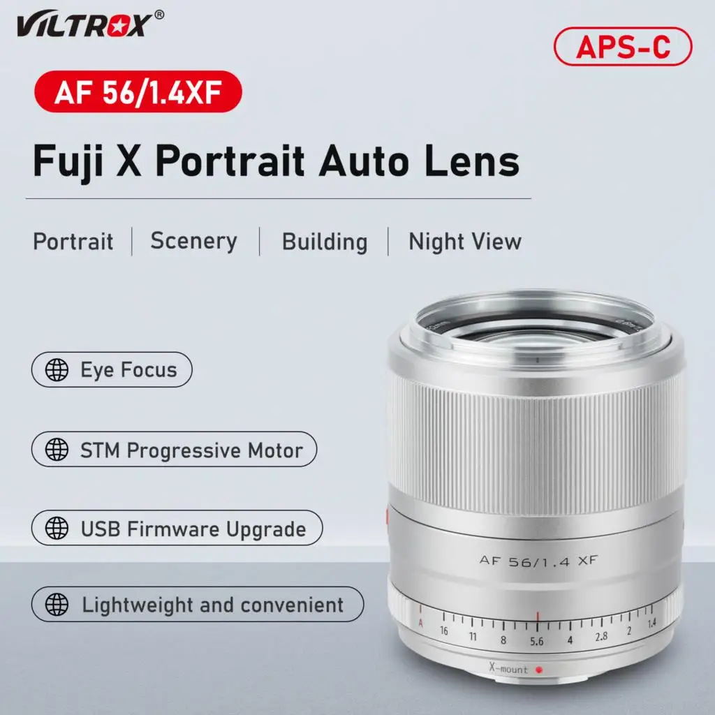 Viltrox 23mm 33mm 56mm F1.4 XF Large Aperture Portrait Lenses Lightweight for Fujifilm Fuji X Mount Camera Lens USB Upgrade
Viltrox 23mm 33mm 56mm F1.4 XF Large Aperture Portrait Lenses Lightweight for Fujifilm Fuji X Mount Camera Lens USB Upgrade