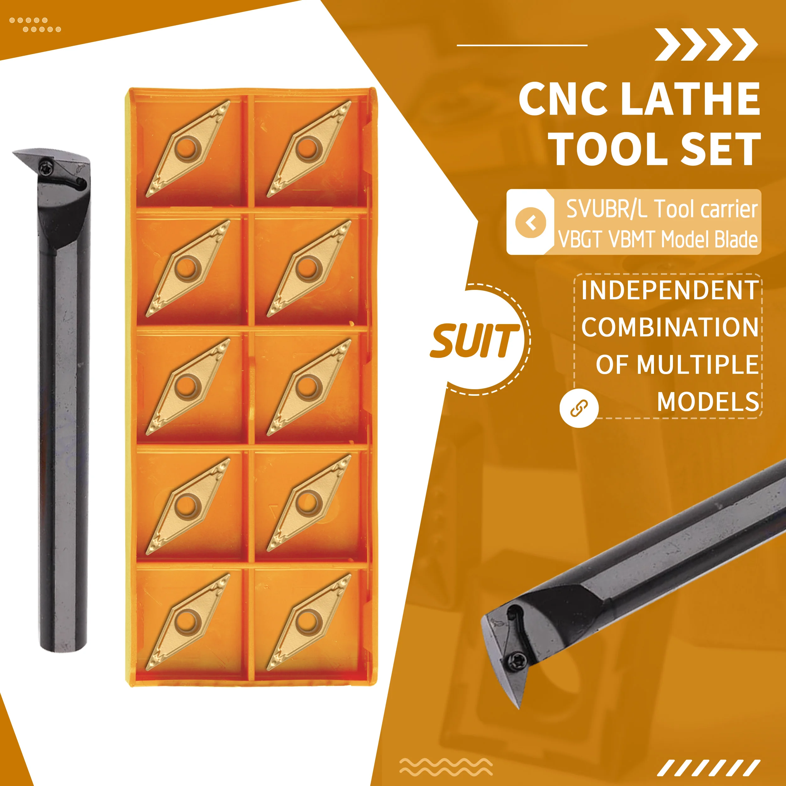 S20R S25S-SVUBR16 CNC Lathe Internal Turning Tool Holder +10Pcs VBGT VBMT1604 Machine Tools Carbide Blade Resistant Wear Seismic
S20R S25S-SVUBR16 CNC Lathe Internal Turning Tool Holder +10Pcs VBGT VBMT1604 Machine Tools Carbide Blade Resistant Wear Seismic