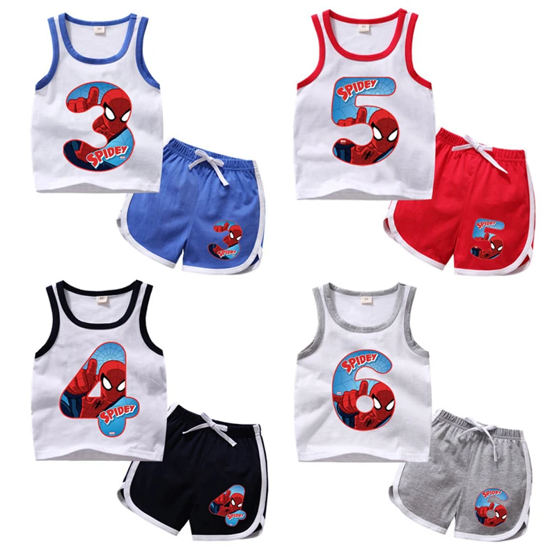 Marvel Spiderman Infant Birthday 100% Cotton T Shirt Shorts 2Pcs Set Boy Anime Number Tees + Shorts Sets Baby Boy Summer Clothes
Marvel Spiderman Infant Birthday 100% Cotton T Shirt Shorts 2Pcs Set Boy Anime Number Tees + Shorts Sets Baby Boy Summer Clothes