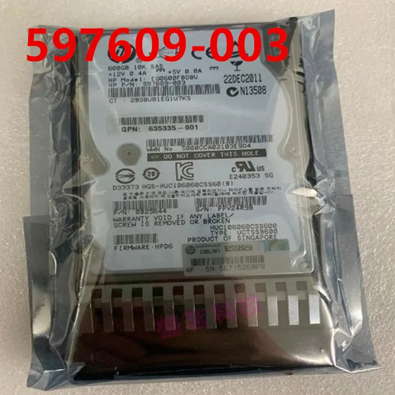 

New Original HDD For HP 600GB 2.5" SAS 32MB 10000RPM For 597609-003 635335-001