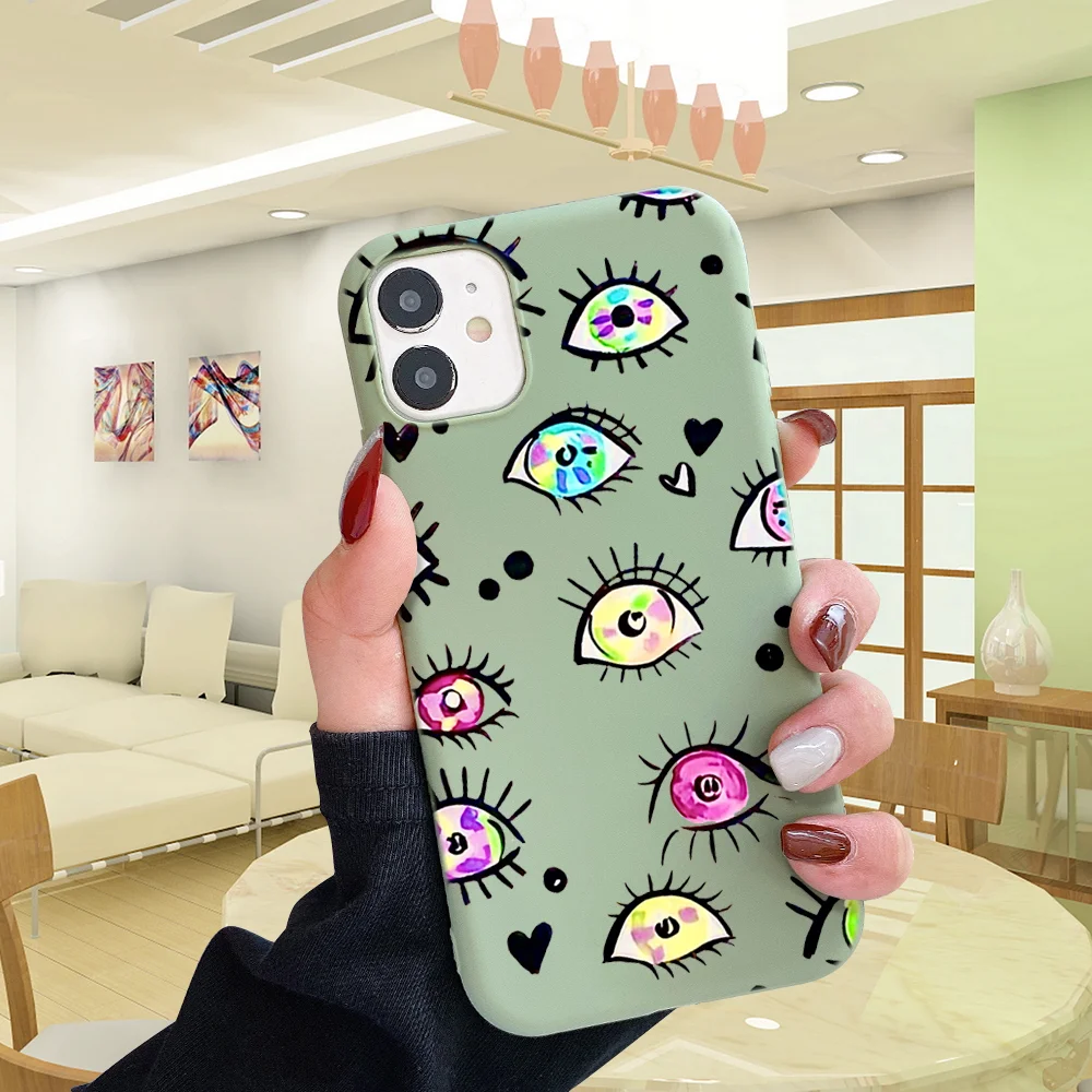 For iPhone 13 Evil eyes Phone Case for iPhone 13 pro max 12 mini 11 Pro Max X XR XS 8 7 6s Plus Candy green Silicone 13 Cases
For iPhone 13 Evil eyes Phone Case for iPhone 13 pro max 12 mini 11 Pro Max X XR XS 8 7 6s Plus Candy green Silicone 13 Cases