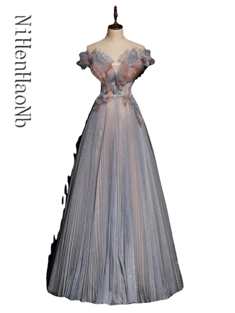 Blue Pink Celebrity Dresses V-Neck A-Line Off the Shoulder Lace Up Beading Sequin Formal Evening Party Prom Bridesmaid Gown 2023
Blue Pink Celebrity Dresses V-Neck A-Line Off the Shoulder Lace Up Beading Sequin Formal Evening Party Prom Bridesmaid Gown 2023