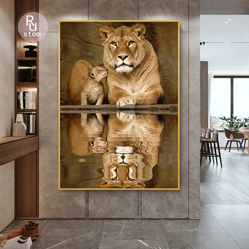 Modern Lion Mother Canvas Painting Animal Love Without Borders Theme Poster Animal Wall Art Home Bedroom Decor
Modern Lion Mother Canvas Painting Animal Love Without Borders Theme Poster Animal Wall Art Home Bedroom Decor