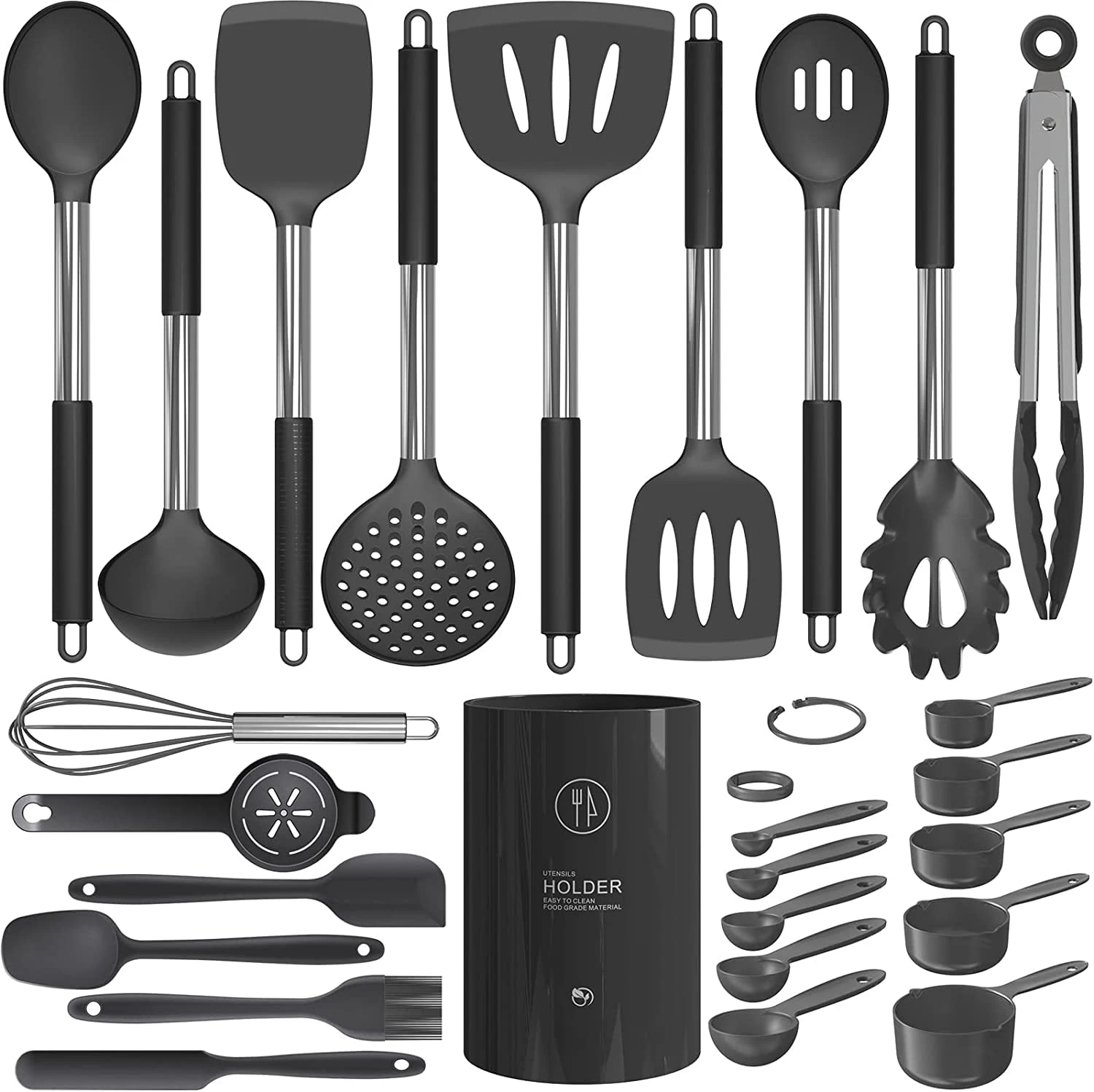 Cooking Utensils Set - Heat Resistant Stainless Steel Kitchen Utensils, Baking Tools Kitchen Gadgets,Turner,Tongs,Spatula,Spoon,
Cooking Utensils Set - Heat Resistant Stainless Steel Kitchen Utensils, Baking Tools Kitchen Gadgets,Turner,Tongs,Spatula,Spoon,