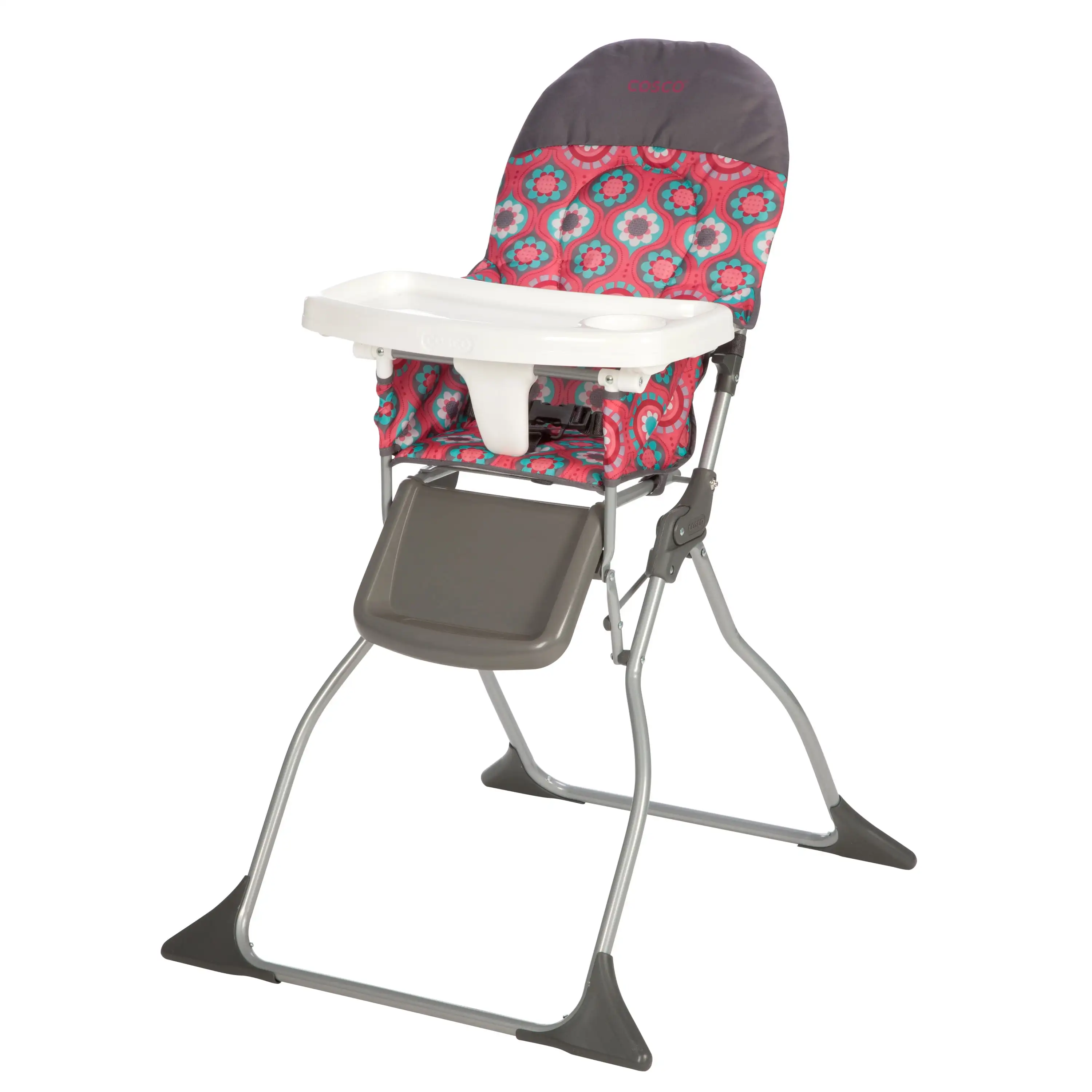 

Cosco Simple Fold Full Size High Chair with Adjustable Tray, Posey Pop