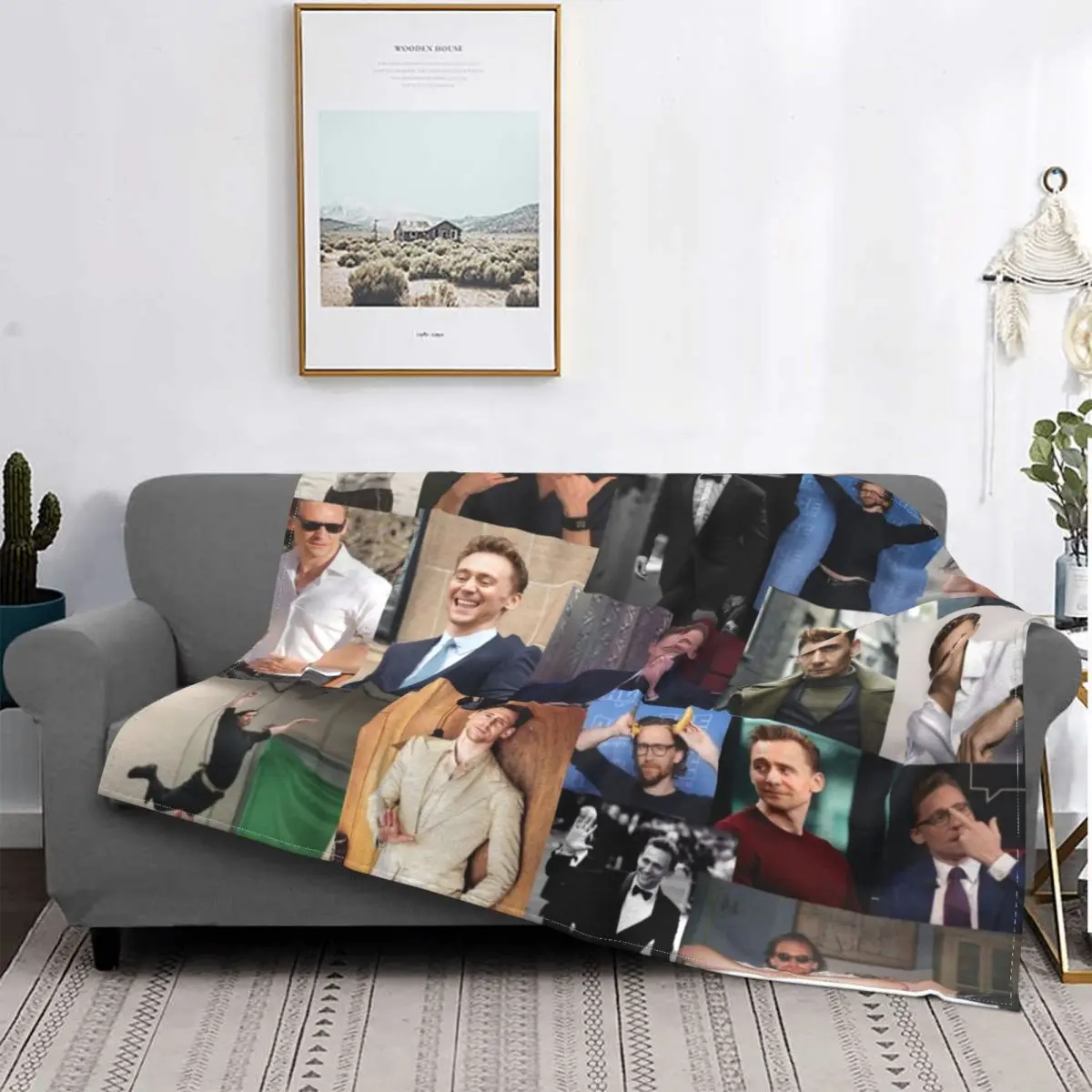 

Tom Hiddleston Photo Collage Blankets Flannel Decoration Breathable Ultra-Soft Throw Blanket for Sofa Outdoor Plush Thin Quilt
