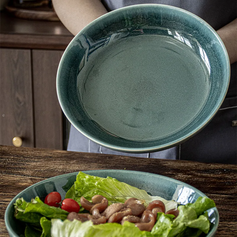1pc 8.6 inches/ Household Ceramic Soup Plate Vintage Fruit Salad Plate Serving Plates Green Round Dishes
1pc 8.6 inches/ Household Ceramic Soup Plate Vintage Fruit Salad Plate Serving Plates Green Round Dishes