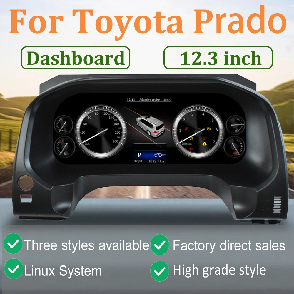 12.3inch Linux System car Digital Cluster For Toyota Prado 2010-2020 Instrument LCD Screen Dashboard 
12.3inch Linux System car Digital Cluster For Toyota Prado 2010-2020 Instrument LCD Screen Dashboard