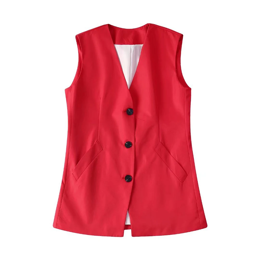 2022 New Button Up Long Vest V-Neck Single Breasted Slim Fit Lined Red Ladies Fashion Tank Top
2022 New Button Up Long Vest V-Neck Single Breasted Slim Fit Lined Red Ladies Fashion Tank Top