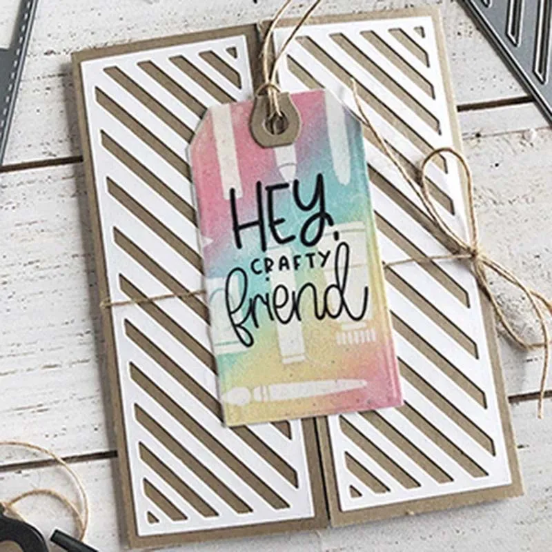 Horizontal and inclined strip notebook greeting card cover decoration DIY metal cutting die scrapbook decoration process knife d
Horizontal and inclined strip notebook greeting card cover decoration DIY metal cutting die scrapbook decoration process knife d