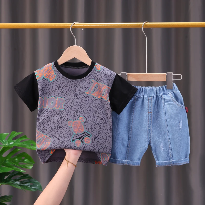 2022 Summer Boys Clothing Sets Children Boys Clothes Kids Fashion Cartoon Bear T-shit+denim Shorts 2pcs Suits Cotton Tracksuits
2022 Summer Boys Clothing Sets Children Boys Clothes Kids Fashion Cartoon Bear T-shit+denim Shorts 2pcs Suits Cotton Tracksuits
