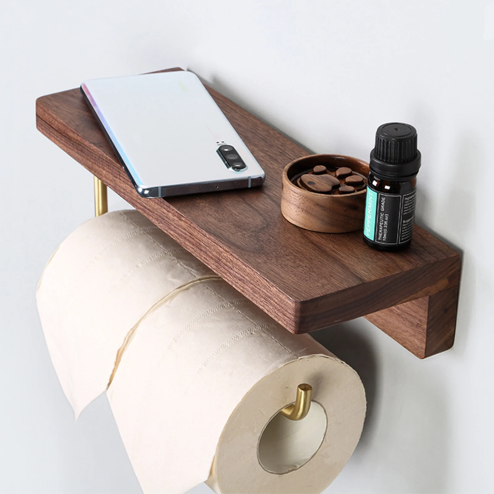 Solid Wood Toilet Roll Holder Wall Mounted Tissue Holder Towel Stand With Phone Shelf Storage Rack Toilet Bathroom Accessories
Solid Wood Toilet Roll Holder Wall Mounted Tissue Holder Towel Stand With Phone Shelf Storage Rack Toilet Bathroom Accessories