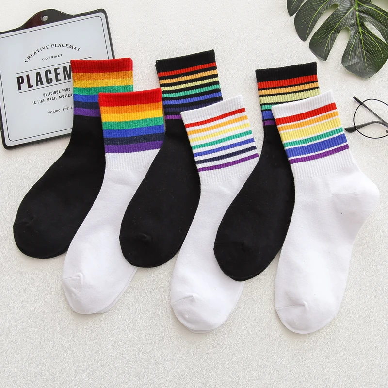 Instime Unisex Stripes Mid Men Socks Harajuku Colorful Funny Socks Men 100 Cotton 1 Pair Kawaii Rainbow Color Size 35-42
Instime Unisex Stripes Mid Men Socks Harajuku Colorful Funny Socks Men 100 Cotton 1 Pair Kawaii Rainbow Color Size 35-42