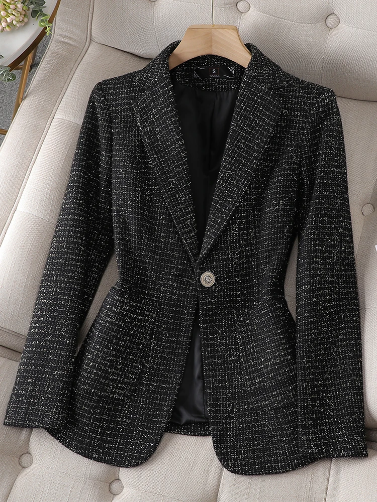 White Black Plaid Women Formal Blazer Coat Ladies Female Single Button Business Work Wear Slim Jacket With Pocket
White Black Plaid Women Formal Blazer Coat Ladies Female Single Button Business Work Wear Slim Jacket With Pocket