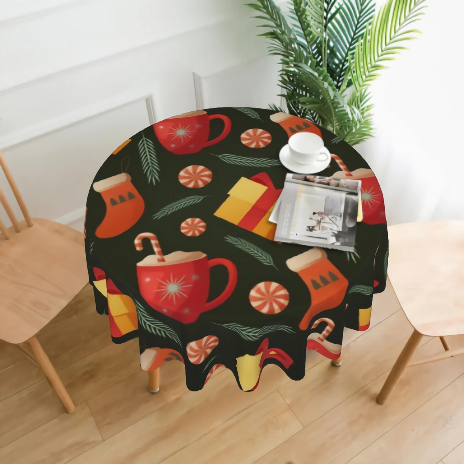 Christmas Patter Decorative 60" Round Polyester Tablecloth - Printed Pattern Washable Table Cloth Dinner Kitchen Home Decor
Christmas Patter Decorative 60" Round Polyester Tablecloth - Printed Pattern Washable Table Cloth Dinner Kitchen Home Decor