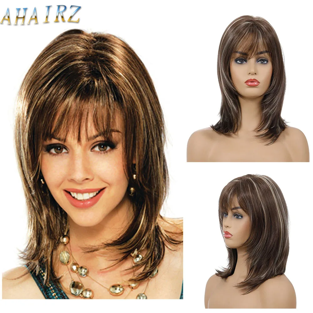 Synthetic Brown Mixed Light Gold Wig with Bangs Long Straight Hair Wigs for Women Daily Use Cosplay Wig Party Heat Resistant Wig
Synthetic Brown Mixed Light Gold Wig with Bangs Long Straight Hair Wigs for Women Daily Use Cosplay Wig Party Heat Resistant Wig