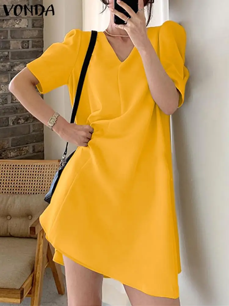 Summer Sundress Women Dress 2022 VONDA Holiday Sundress Short Sleeve V Neck Holiday Party Mini Dresses Summer Vestidos Femininas
Summer Sundress Women Dress 2022 VONDA Holiday Sundress Short Sleeve V Neck Holiday Party Mini Dresses Summer Vestidos Femininas