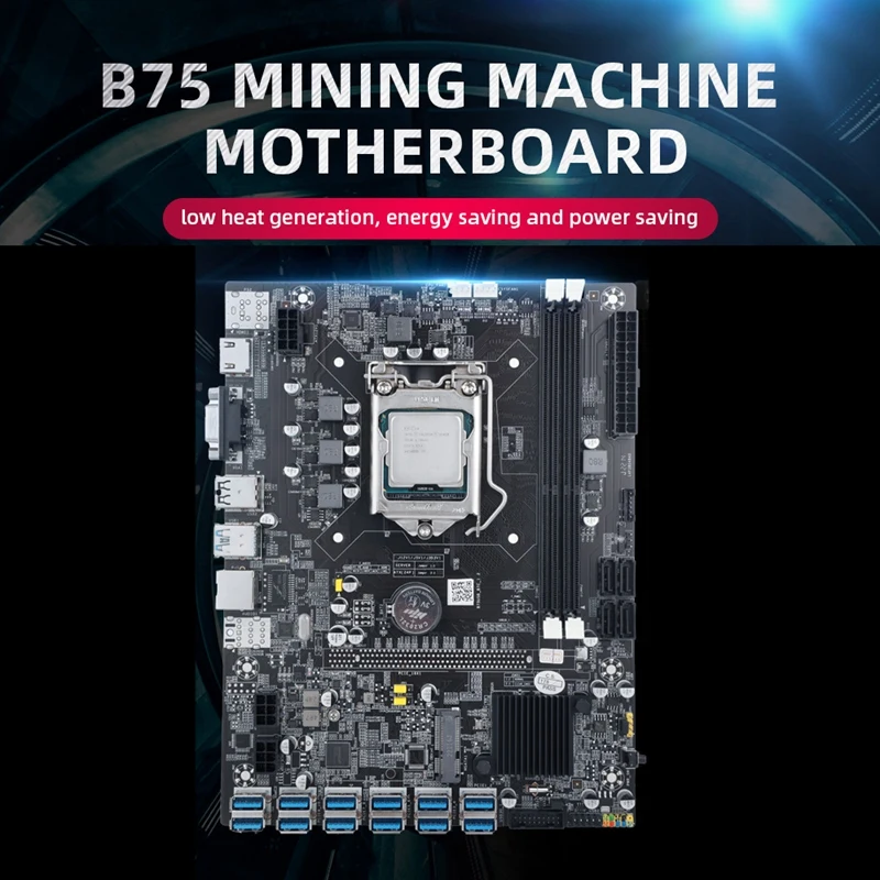 B75 USB-BTC Mining Motherboard CPU+Cooling Fan+120G SSD+4G DDR3 RAM+Switch Cable+SATA Cable LGA1155 GPU DDR3 MSATA VGA
B75 USB-BTC Mining Motherboard CPU+Cooling Fan+120G SSD+4G DDR3 RAM+Switch Cable+SATA Cable LGA1155 GPU DDR3 MSATA VGA