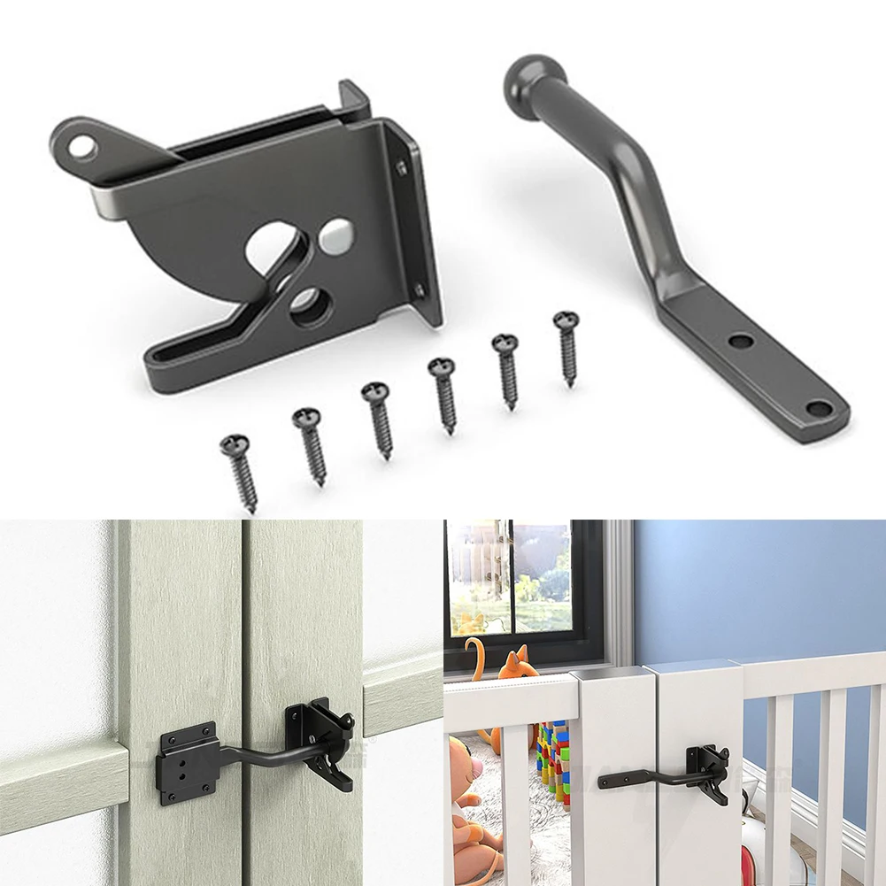 NEW TYPE Home Black Bolt Hinge Pin With Screws Security Heavy Duty For Doors Easy Install Automatic Slam Catch Garden Door
NEW TYPE Home Black Bolt Hinge Pin With Screws Security Heavy Duty For Doors Easy Install Automatic Slam Catch Garden Door