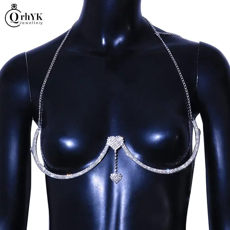 1pc Sexy Heart Pendant Chest Bracket Body Jewelry Bra Chain For Women Chain Top Bikini Halter Bra Banquet Breast Support
1pc Sexy Heart Pendant Chest Bracket Body Jewelry Bra Chain For Women Chain Top Bikini Halter Bra Banquet Breast Support