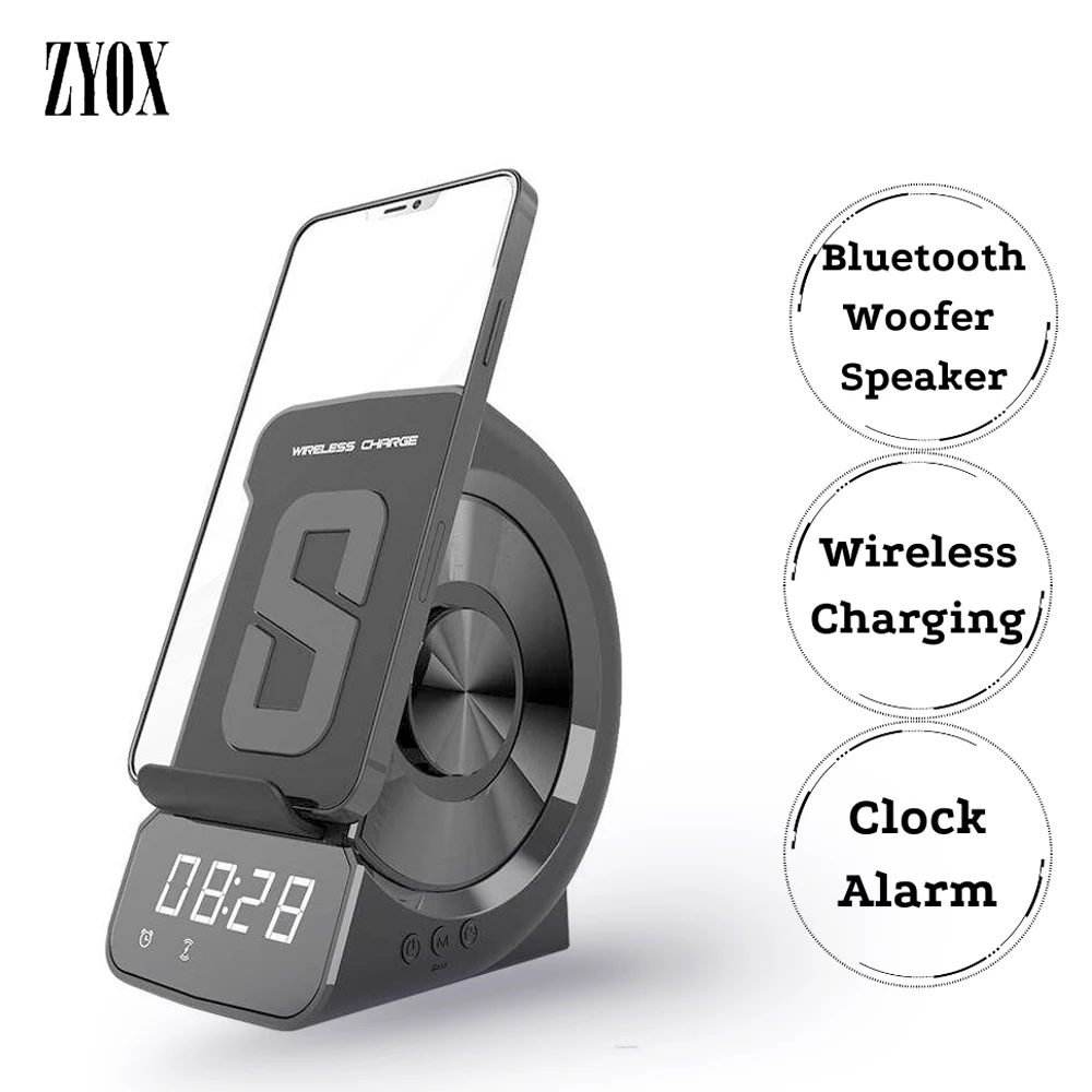 3in 1 Wireless Charging Stand Bluetooth Speaker Music Player With Digital Screen Display Alarm Clock Mobile Phone Charger Holder
3in 1 Wireless Charging Stand Bluetooth Speaker Music Player With Digital Screen Display Alarm Clock Mobile Phone Charger Holder