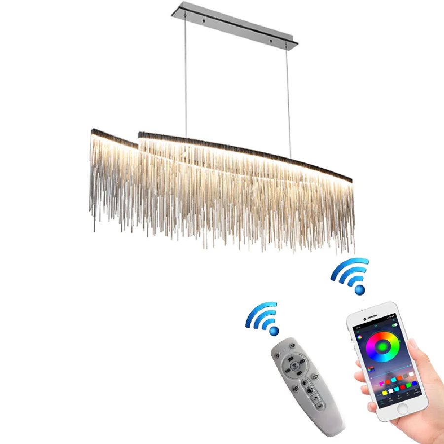 Indoor Lighting App Pendant Lights Remote Control Tassel Aluminum Chain Lamp Living Room Decoration Creative Luxury Chandelier
Indoor Lighting App Pendant Lights Remote Control Tassel Aluminum Chain Lamp Living Room Decoration Creative Luxury Chandelier
