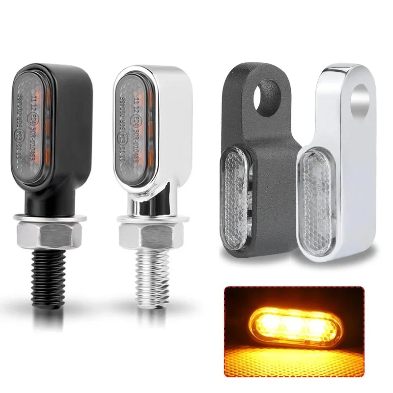 2pcs 3 leds Motorcycle Indicators Mini LED Turn Signal Light flasher Amber signal lamp Blinker Black/Chrome intermitentes moto
2pcs 3 leds Motorcycle Indicators Mini LED Turn Signal Light flasher Amber signal lamp Blinker Black/Chrome intermitentes moto