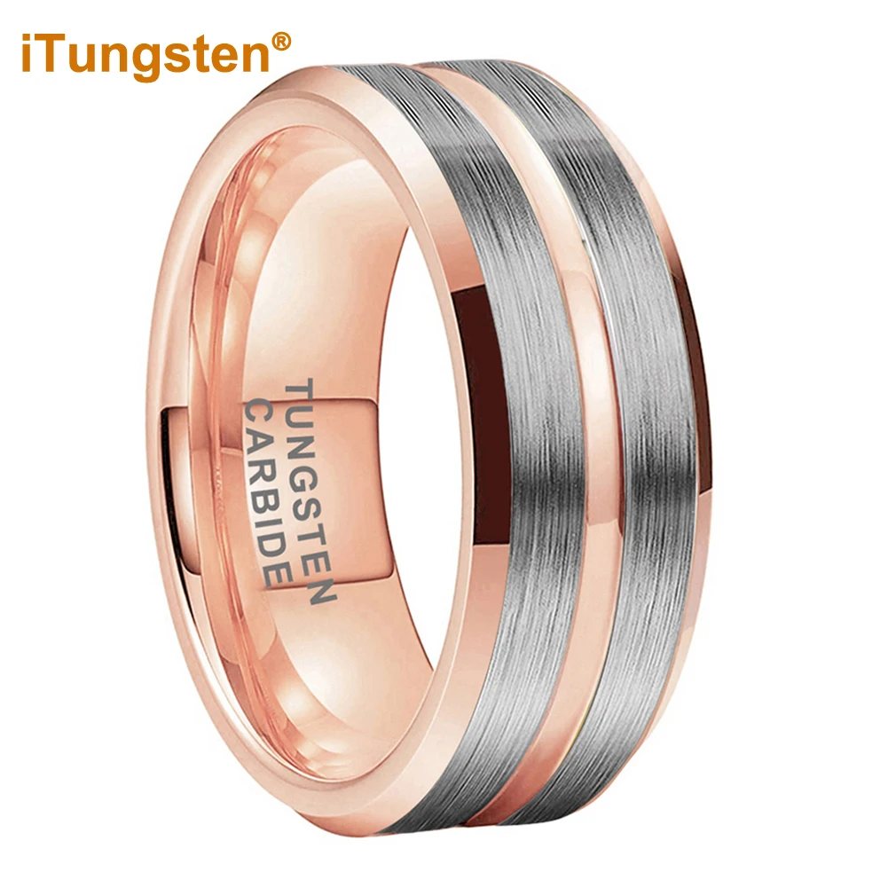 iTungsten 6mm 8mm Rose Gold Tungsten Ring Men Women Engagement Wedding Band Fashion Jewelry Two Tone Matte Beveled Comfort Fit
iTungsten 6mm 8mm Rose Gold Tungsten Ring Men Women Engagement Wedding Band Fashion Jewelry Two Tone Matte Beveled Comfort Fit