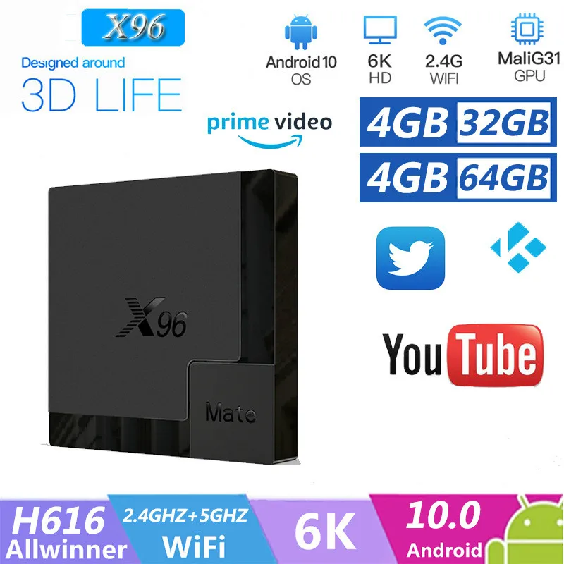 Приставка Смарт-ТВ X96 Mate, Android 10, Allwinner H616, 4 + 64/32/2020 ГГц, 4K HD
Приставка Смарт-ТВ X96 Mate, Android 10, Allwinner H616, 4 + 64/32/2020 ГГц, 4K HD