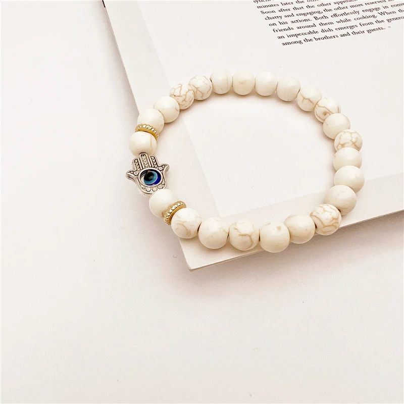 Natural Black White Lava Stone Evil Eye Bracelet Pendant Wishing Elastic Beads Bracelet For Women Jewelry Gift Pulseras
Natural Black White Lava Stone Evil Eye Bracelet Pendant Wishing Elastic Beads Bracelet For Women Jewelry Gift Pulseras