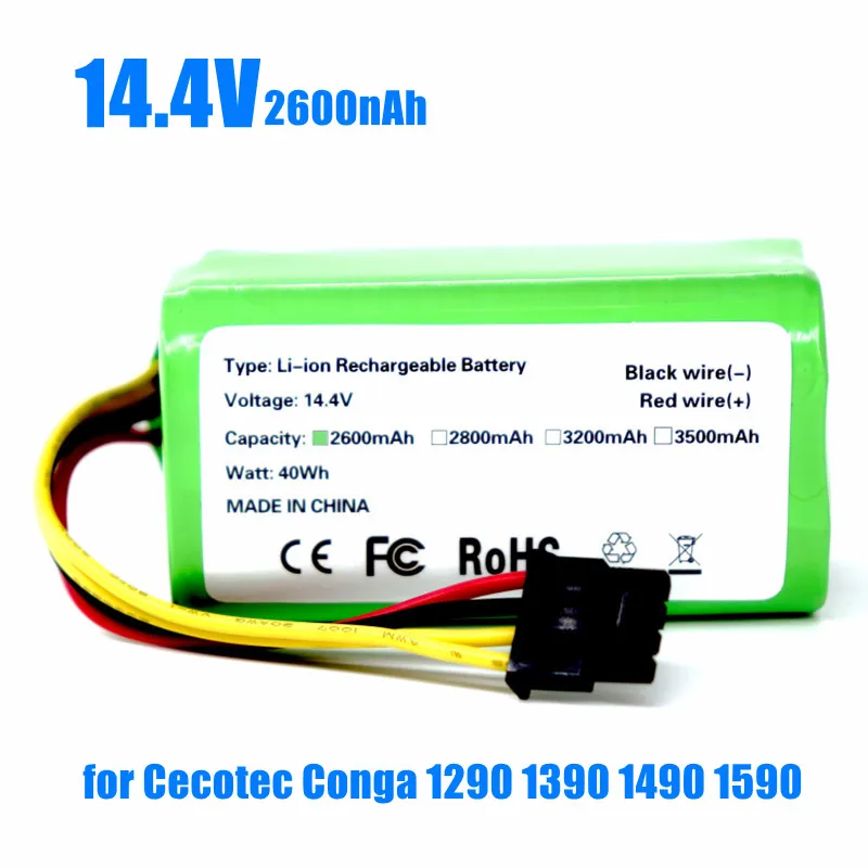 Литий-ионный аккумулятор 14,4 В 1290 на для пылесоса Cecotec Conga 1390 1490 1590 Genio deluxe 370 gutrend echo 520
Литий-ионный аккумулятор 14,4 В 1290 на для пылесоса Cecotec Conga 1390 1490 1590 Genio deluxe 370 gutrend echo 520