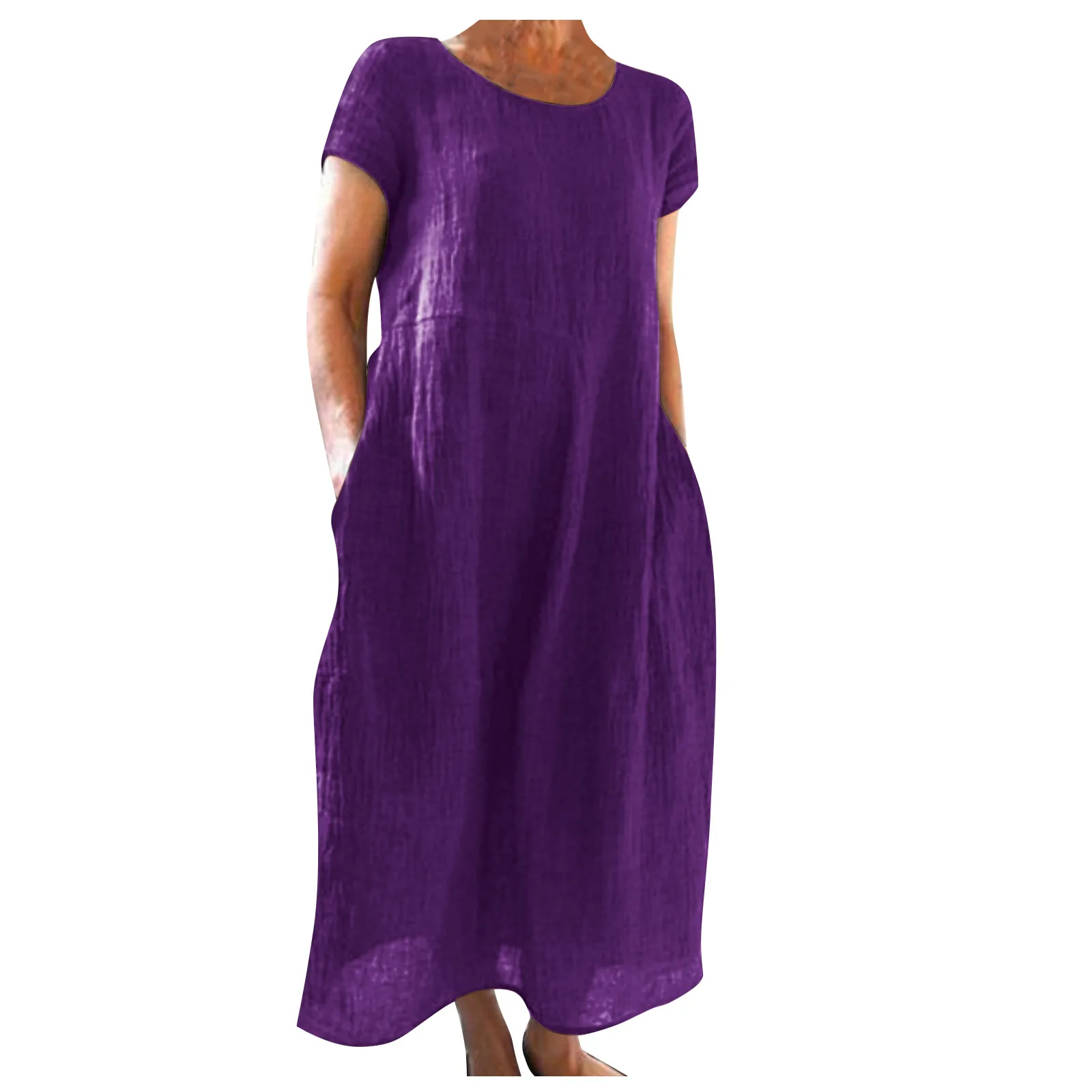 2023 vintage Solid Half Sleeve Loose Cotton Linen Pocket Dress Women Leisure Loose Fit Summer Blue Black Dresses Tunicas
2023 vintage Solid Half Sleeve Loose Cotton Linen Pocket Dress Women Leisure Loose Fit Summer Blue Black Dresses Tunicas